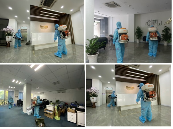 Phun khử khuẩn công ty